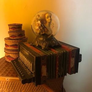 Antique accordion Halloween prop decor